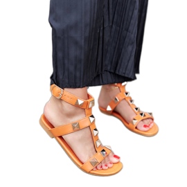 Orange studded sandals from Ignazio
