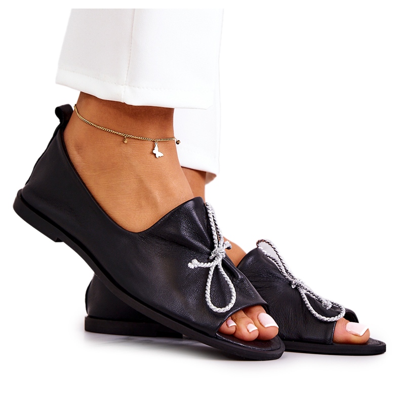 Leather Women's Ballerinas Nicole 2660/001 Black