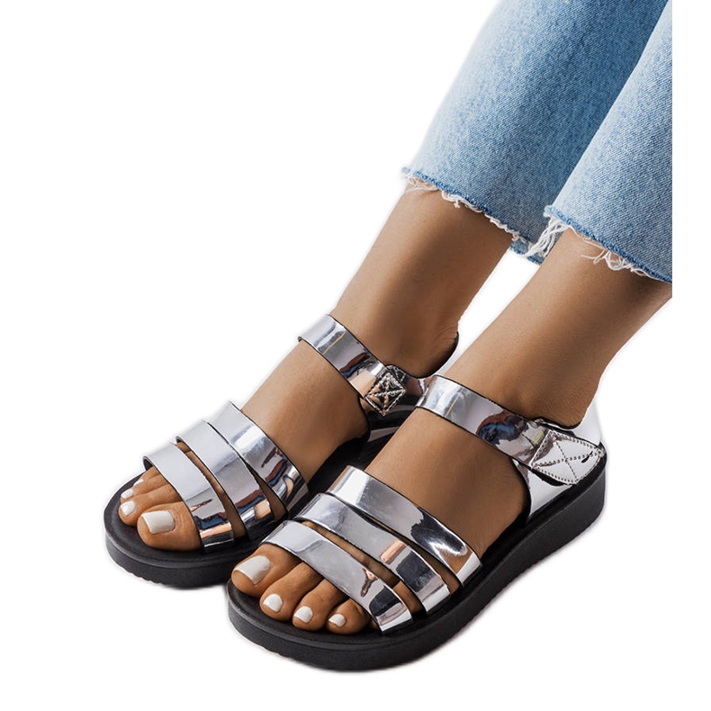 Silver wedge sandals from Covillon