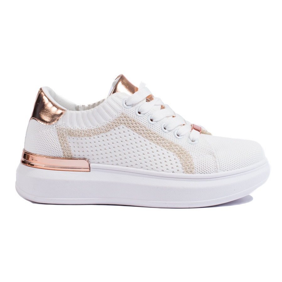 Textile platform sneakers Shelovet white KeeShoes