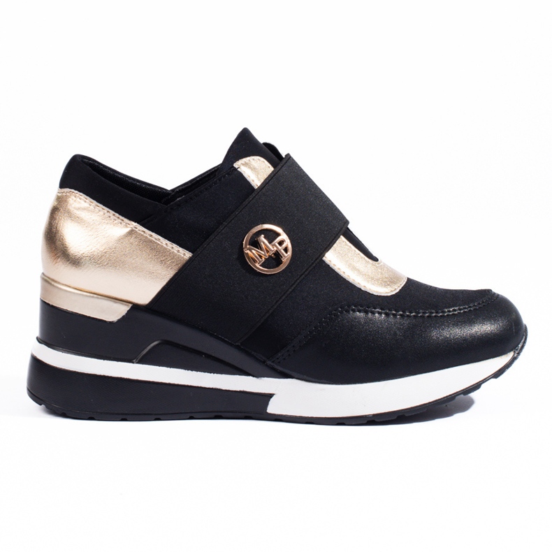 Women's black Shelovet wedge sneakers
