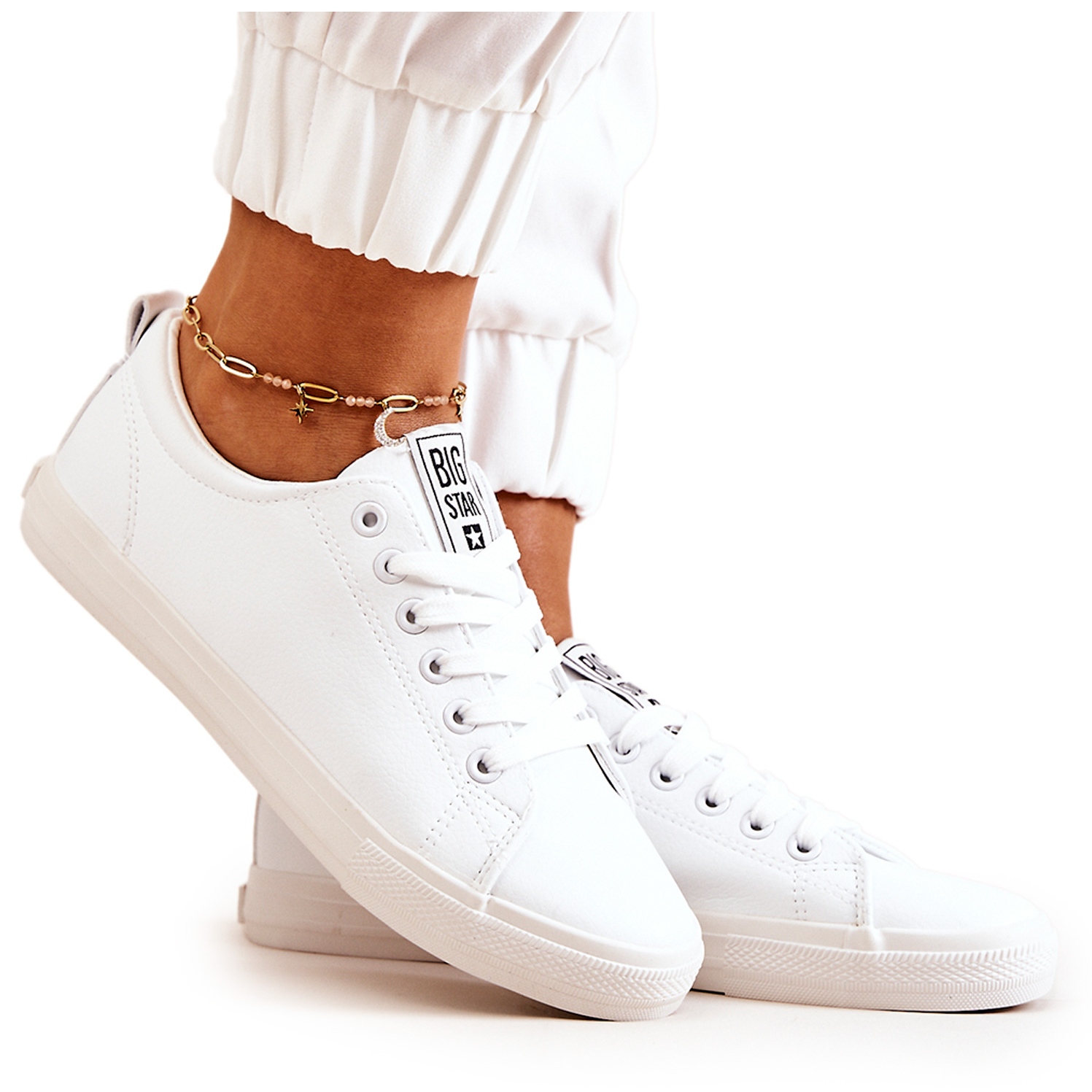 Leather Sneakers Big Star JJ274311 White - KeeShoes