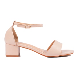 Classic elegant women's sandals on a low heel Shelovet beige