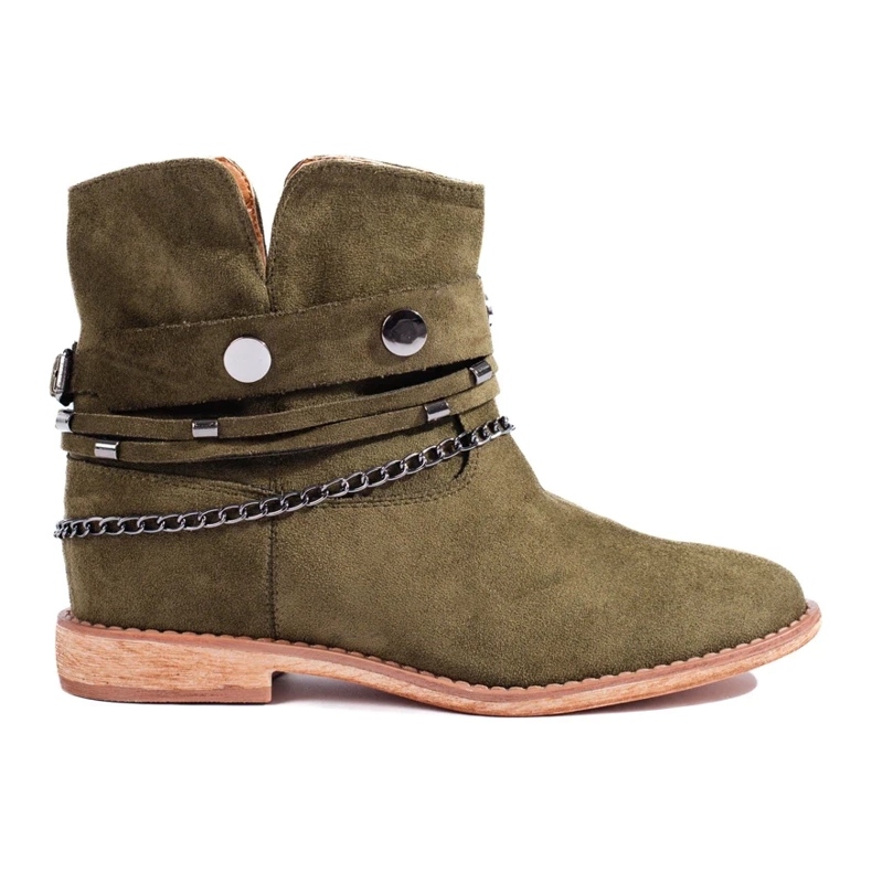 Women's suede Shelovet green wedge cowboy boots