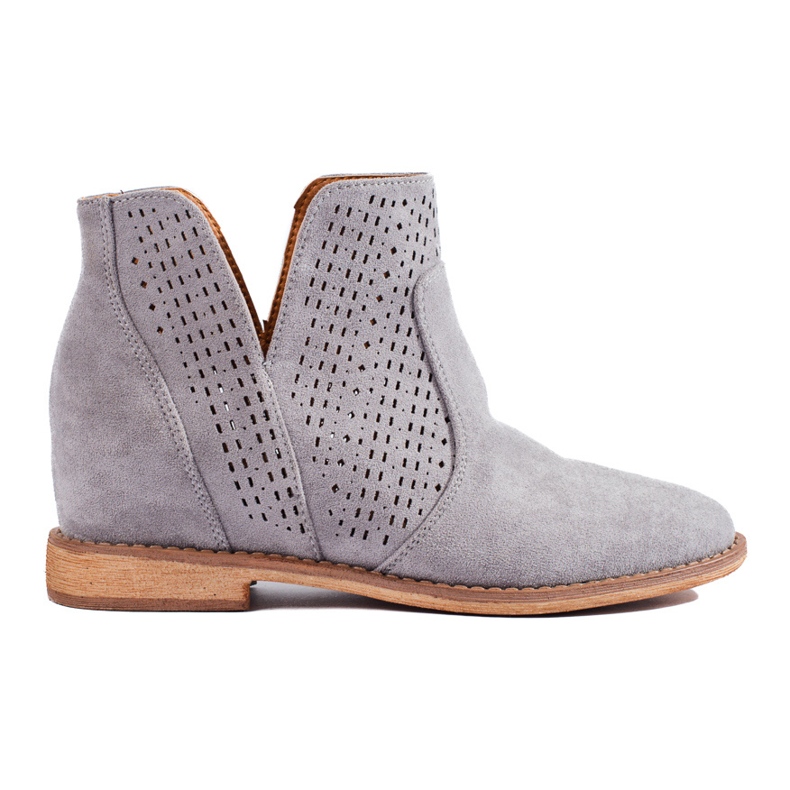 Openwork women's wedge boots Shelovet grey