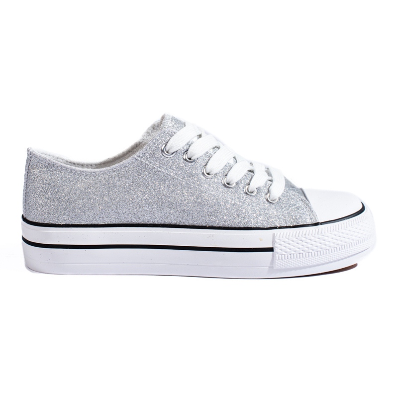 Gray brocade sneakers with thick soles from Shelovet grey