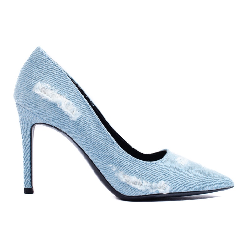 Shelovet denim high heel pumps blue Shelovet denim high heel pumps blue