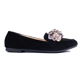 Black suede lords with decorative Shelovet crystals Black suede lords with decorative Shelovet crystals