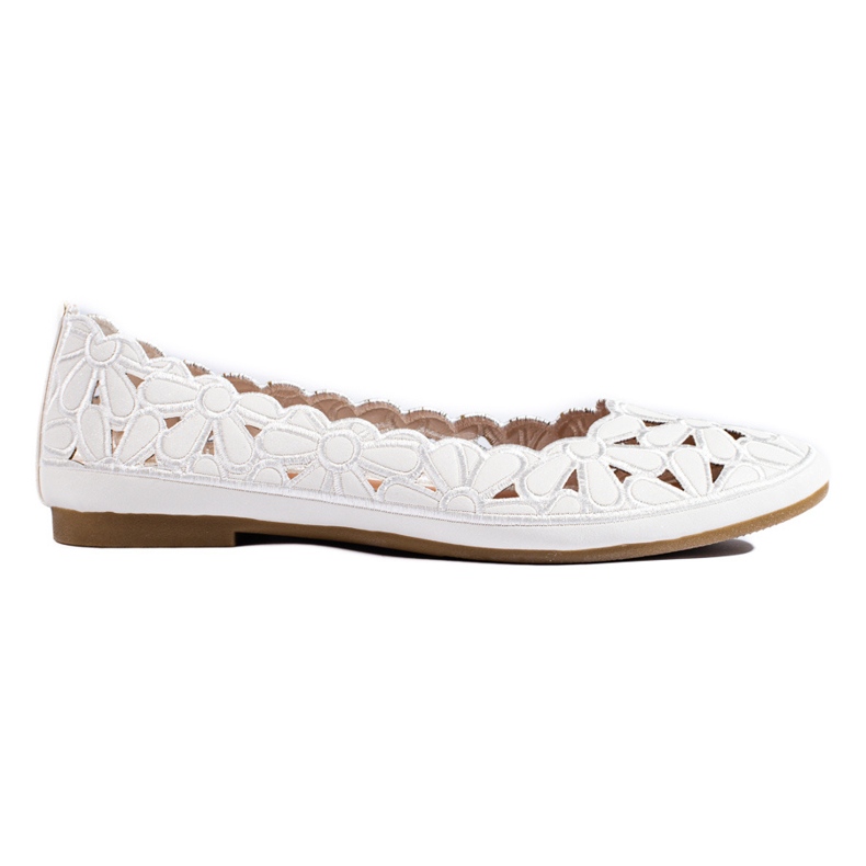 Openwork women's white Shelovet ballerinas
