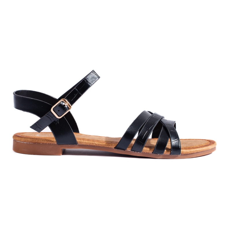 Shelovet women's black flat sandals