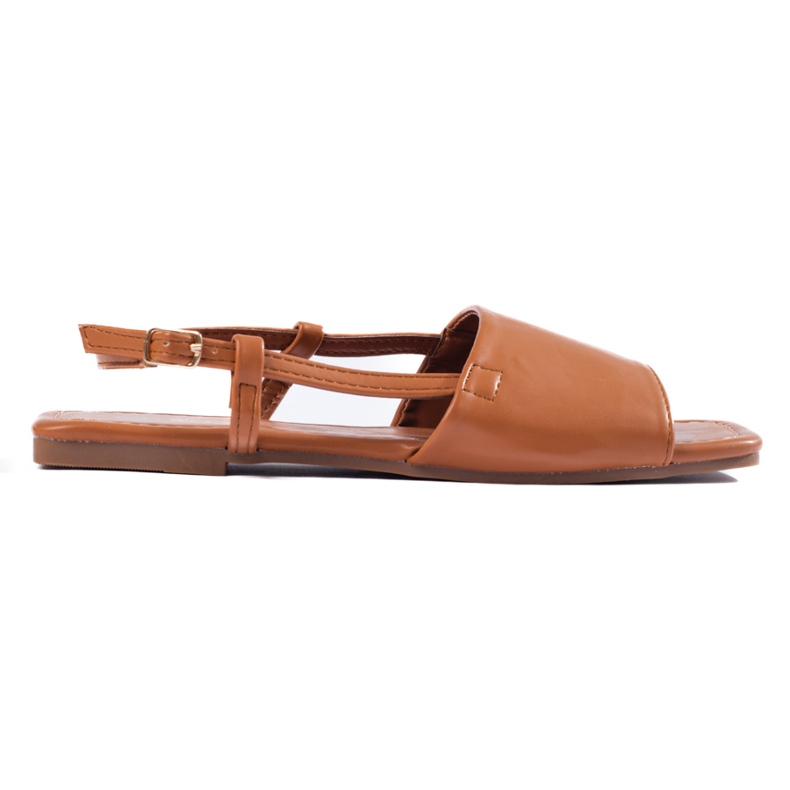 Brown square toe sandals from Shelovet