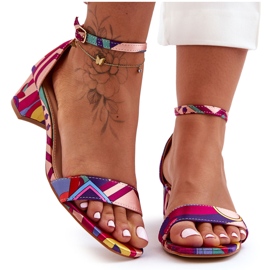 FS1 Patterned Satin High Heels Sandals Red Mix Inspire Me! multicolored FS1 Patterned Satin High Heels Sandals Red Mix Inspire Me! multicolored