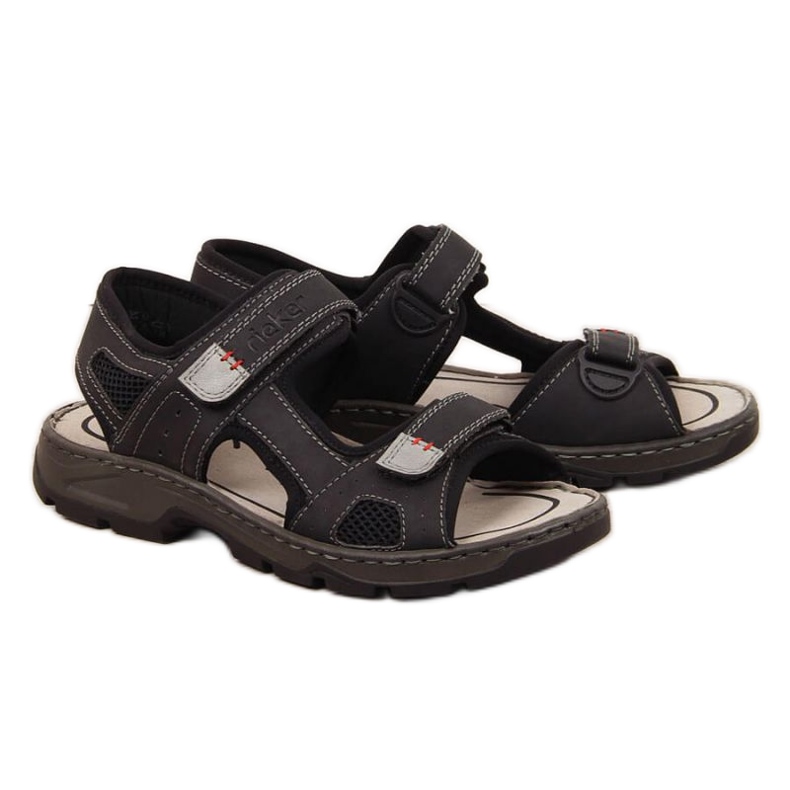 Rieker M R447 black comfortable velcro sandals