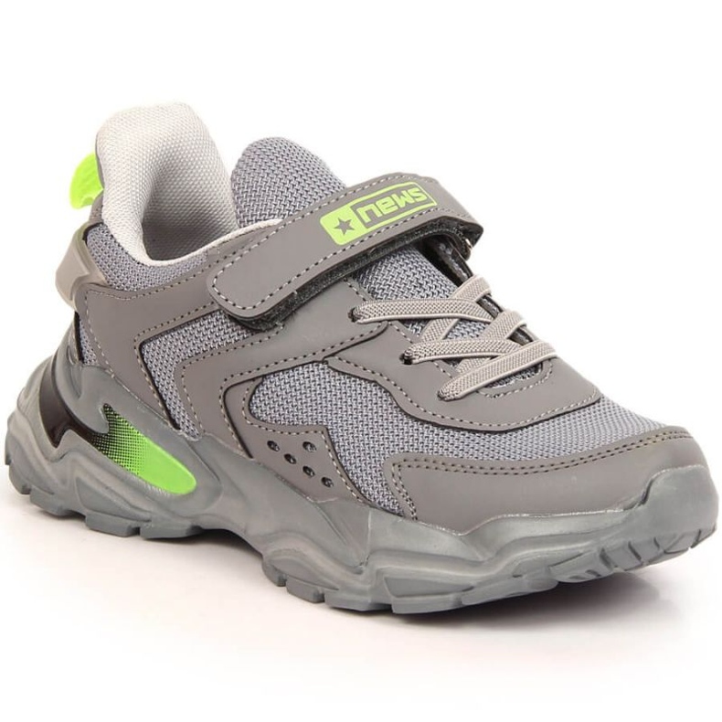 News Jr EVE398B gray platform sports shoes