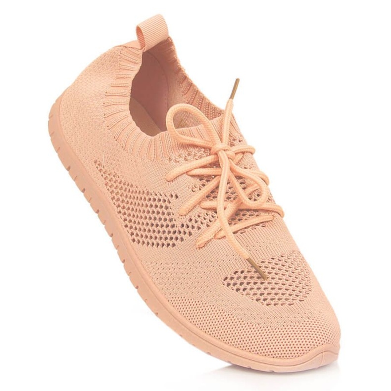 Openwork sports shoes News W EVE211D powder pink