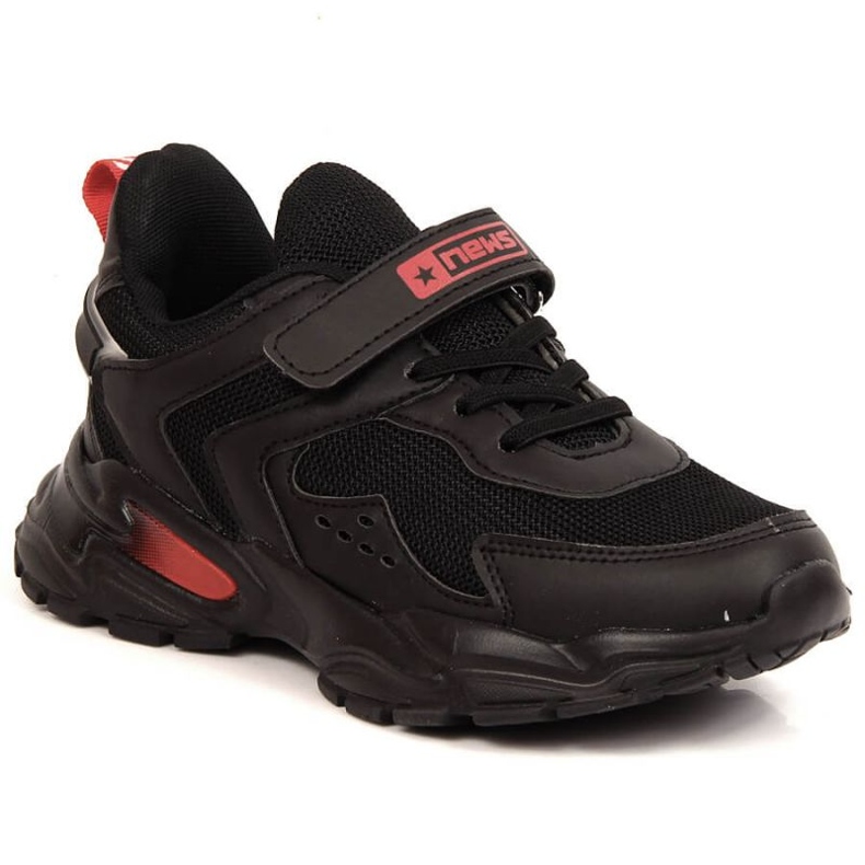 News Jr EVE398A platform sports shoes black
