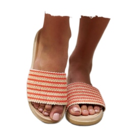 Orange woven Capovalle slides