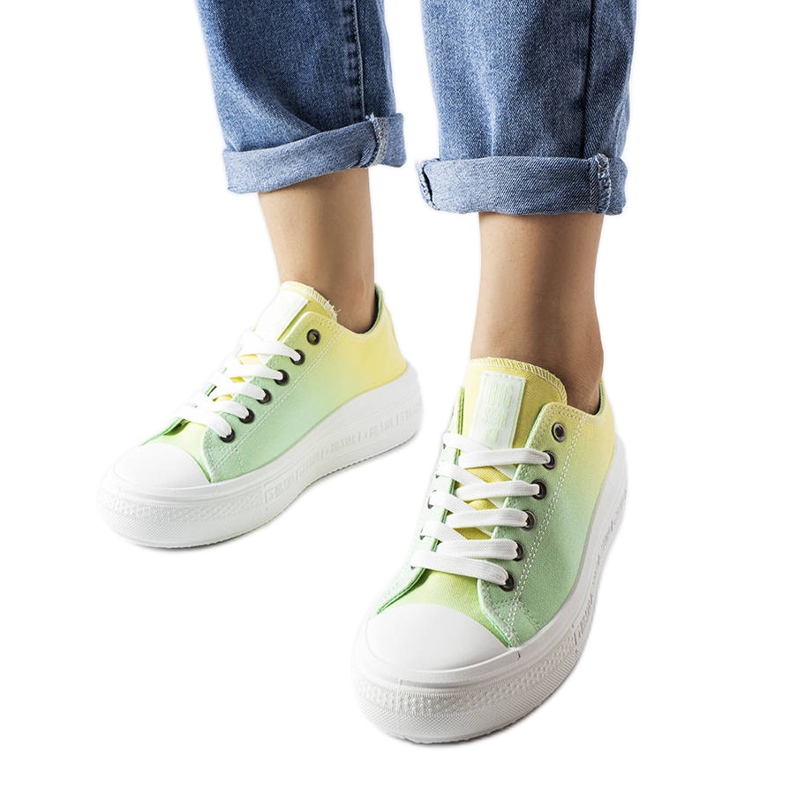 Yellow and green Big Star LL274A186 sneakers