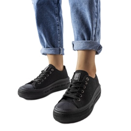 Black platform sneakers from Big Star LL274A176 Black platform sneakers from Big Star LL274A176