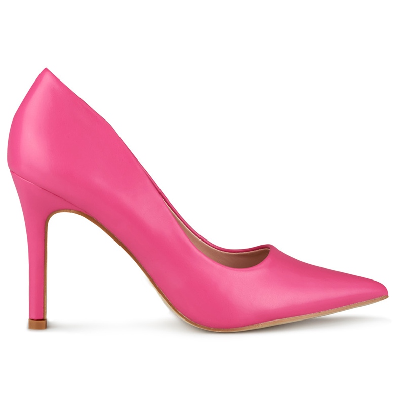 Pink heels made of eco-leather