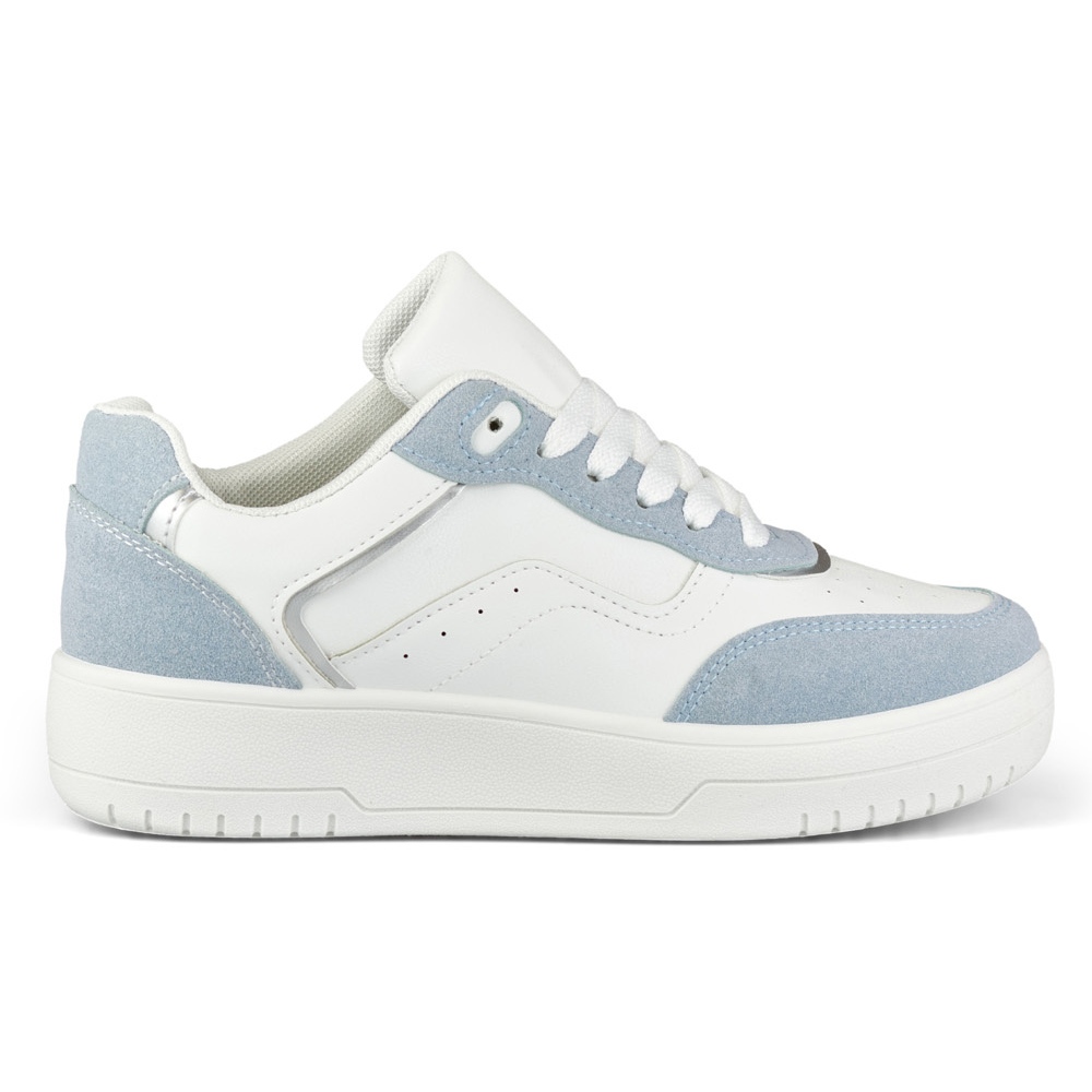 Women's white and blue sports shoes - KeeShoes