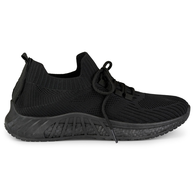 Women's black sports slip-on shoes
