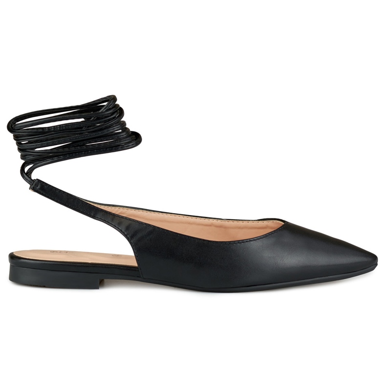 Black tied ballerinas