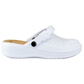 Comfortable women's slippers with covered fingers white