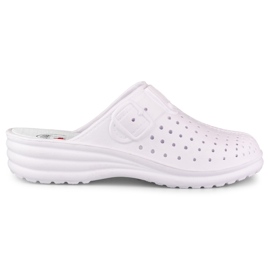Comfortable women's flip-flops with covered fingers white