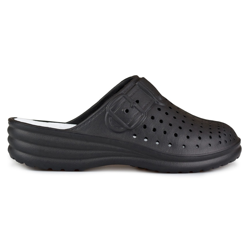 Comfortable women's flip-flops with covered fingers black