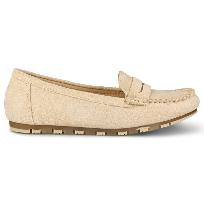 Comfortable beige women's loafers