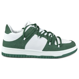 Women's sports shoes with green laces