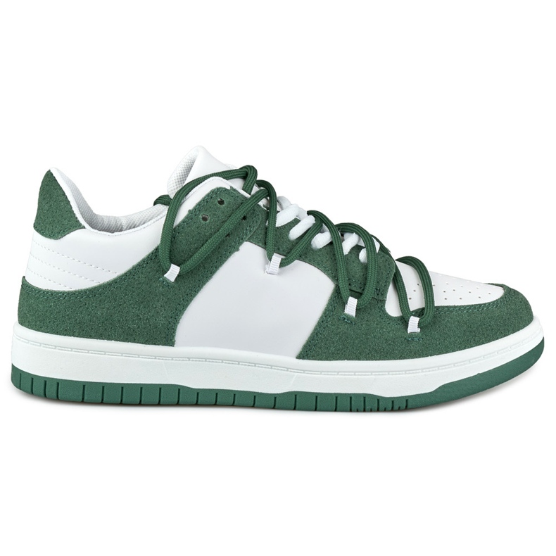Women's sports shoes with green laces