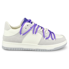 Women's sneakers with purple laces white Women's sneakers with purple laces white
