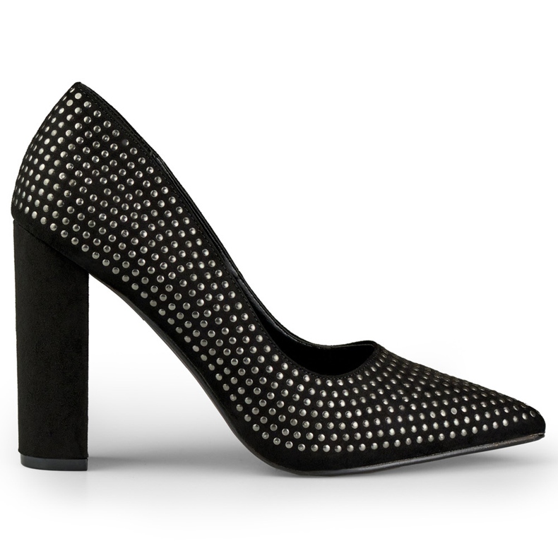 Women's black rock pumps