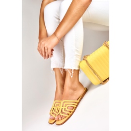 Yellow elegant women's flat sandals