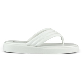 Women's flip-flops on the white platform