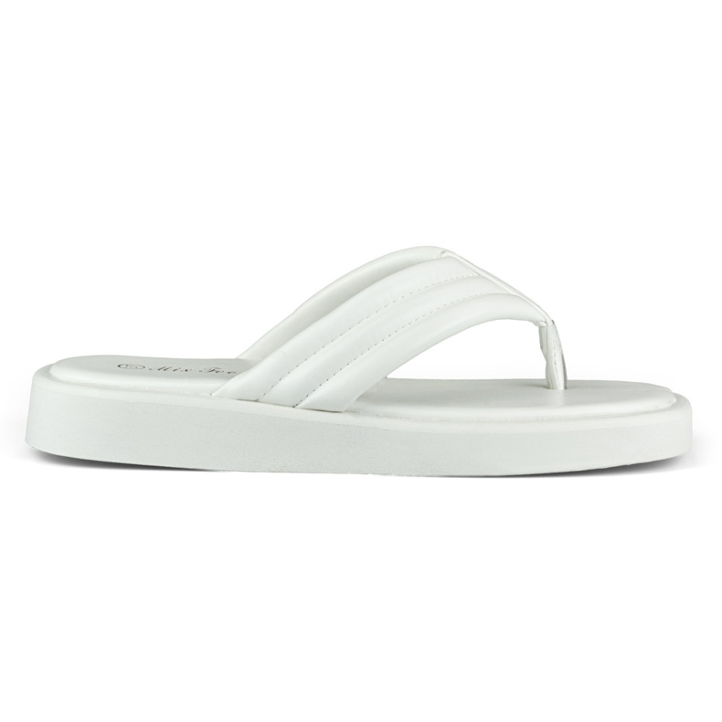 Women's flip-flops on the white platform