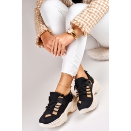 Fashionable women's sneakers with a thick sole black Fashionable women's sneakers with a thick sole black