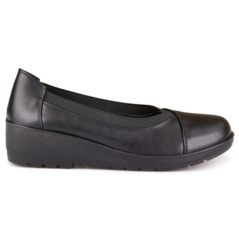 Comfortable elastic women's shoes made of eco-leather black