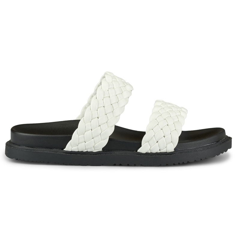 Women's black and white woven slippers Women's black and white woven slippers