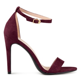 Maroon strap heels best sale
