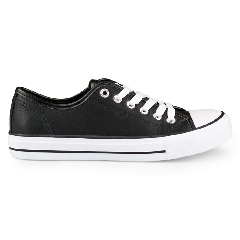 Women's black eco-leather sneakers