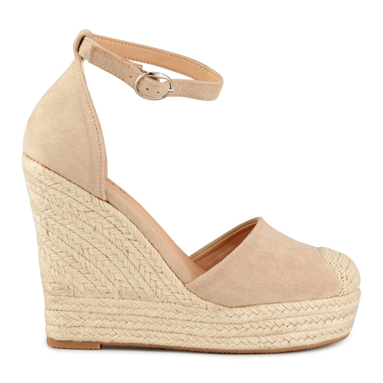 Women's light beige wedge espadrilles
