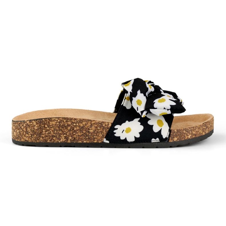 Women's floral slippers black
