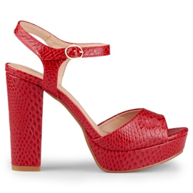 Red high heel sandals
