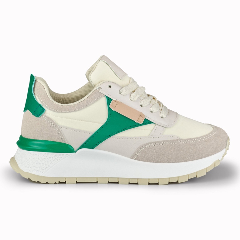 Beige and green comfortable women's sneakers Beige and green comfortable women's sneakers