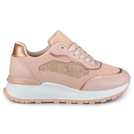 Women's pink shiny sneakers