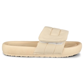 Women's beige slippers adjustable with velcro