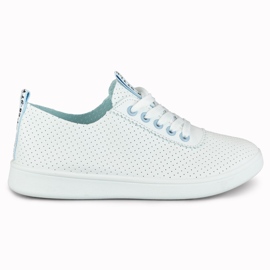 White and blue openwork sneakers from Bellis
